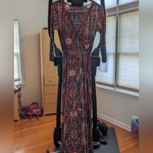 Light On Trend summer maxi wrap dress. Flattering and pink! One size.